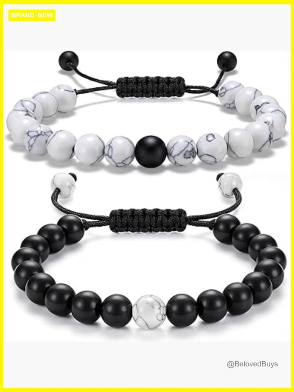 Couples Matching Bracelets Set His Hers Gift Adjustable Stretch Beaded Bracelet